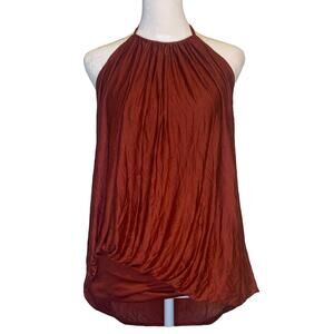 White House Black Market burnt orange halter top size S NWT